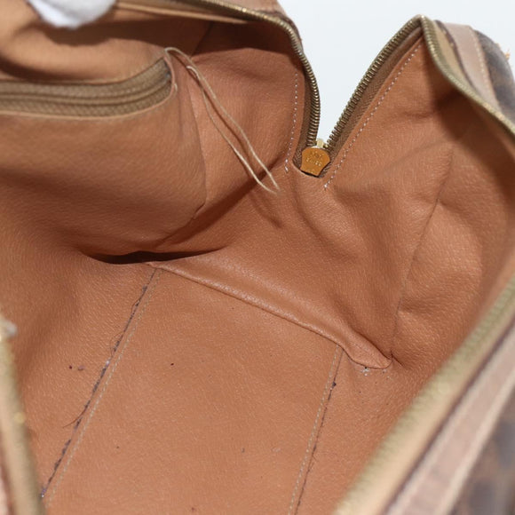 CELINE Macadam Canvas Hand Bag PVC Leather Brown Gold Auth ti3545