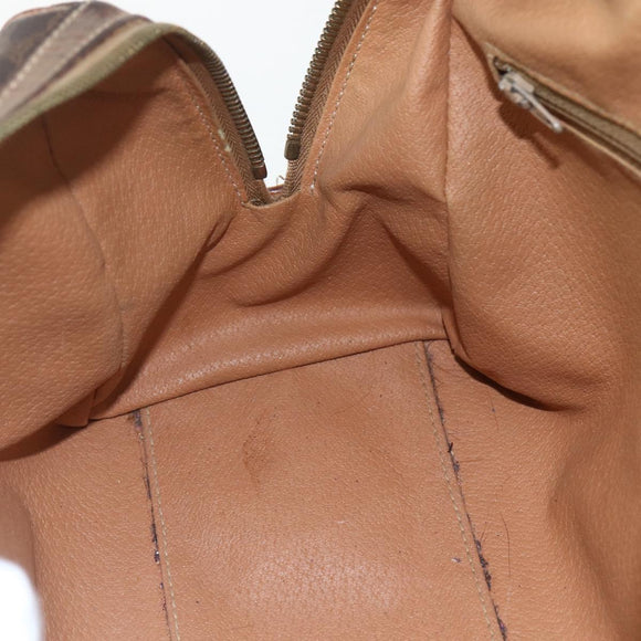 CELINE Macadam Canvas Hand Bag PVC Leather Brown Gold Auth ti3545