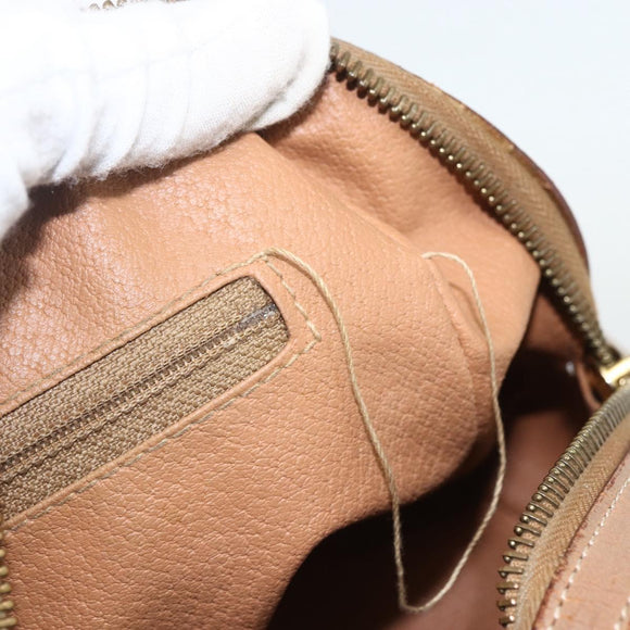 CELINE Macadam Canvas Hand Bag PVC Leather Brown Gold Auth ti3545