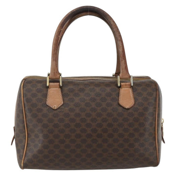 CELINE Macadam Canvas Hand Bag PVC Leather Brown Gold Auth ti3545 - 0