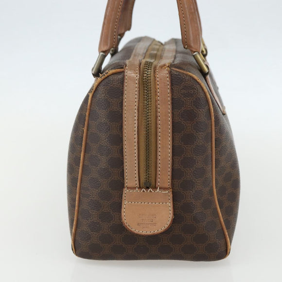 CELINE Macadam Canvas Hand Bag PVC Leather Brown Gold Auth ti3545