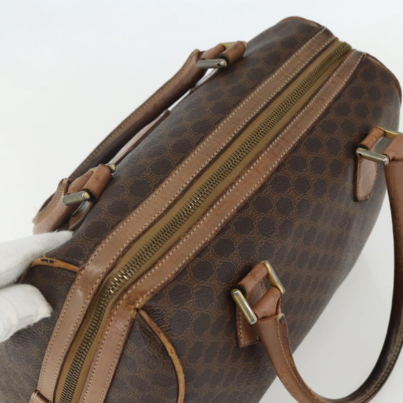 CELINE Macadam Canvas Hand Bag PVC Leather Brown Gold Auth ti3545