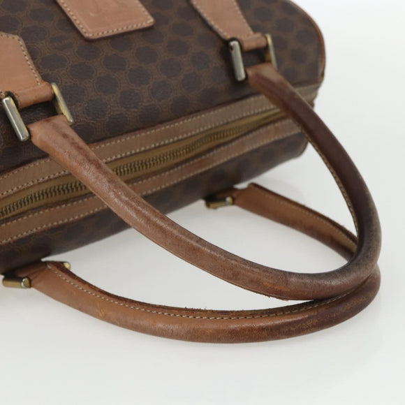 CELINE Macadam Canvas Hand Bag PVC Leather Brown Gold Auth ti3545