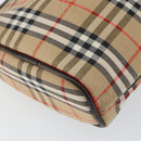 Burberrys Nova Check Pouch Canvas Leather Beige Auth ti3546-16