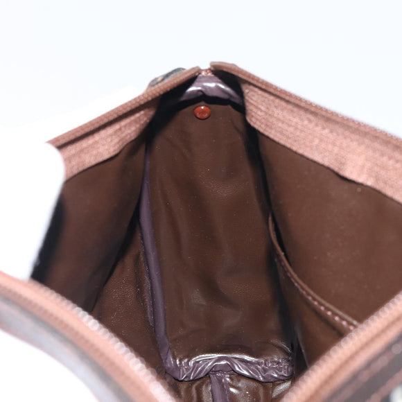 Burberrys Nova Check Pouch Canvas Leather Beige Auth ti3546