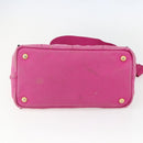 PRADA Canapa PM Hand Bag Canvas 2way Pink Gold Auth ti3547-5