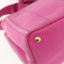 PRADA Canapa PM Hand Bag Canvas 2way Pink Gold Auth ti3547-17