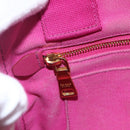 PRADA Canapa PM Hand Bag Canvas 2way Pink Gold Auth ti3547-19