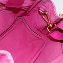 PRADA Canapa PM Hand Bag Canvas 2way Pink Gold Auth ti3547-20