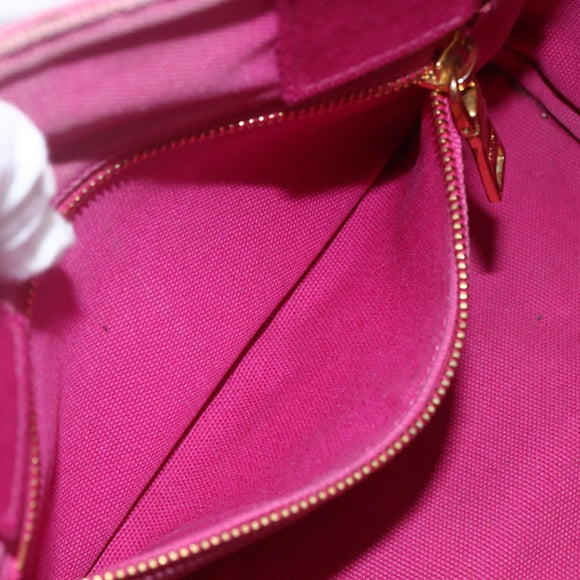 PRADA Canapa PM Hand Bag Canvas 2way Pink Gold Auth ti3547