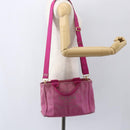 PRADA Canapa PM Hand Bag Canvas 2way Pink Gold Auth ti3547-24