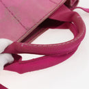 PRADA Canapa PM Hand Bag Canvas 2way Pink Gold Auth ti3547-7