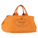 PRADA Canapa GM Hand Bag Canvas Orange Auth ti3548-1