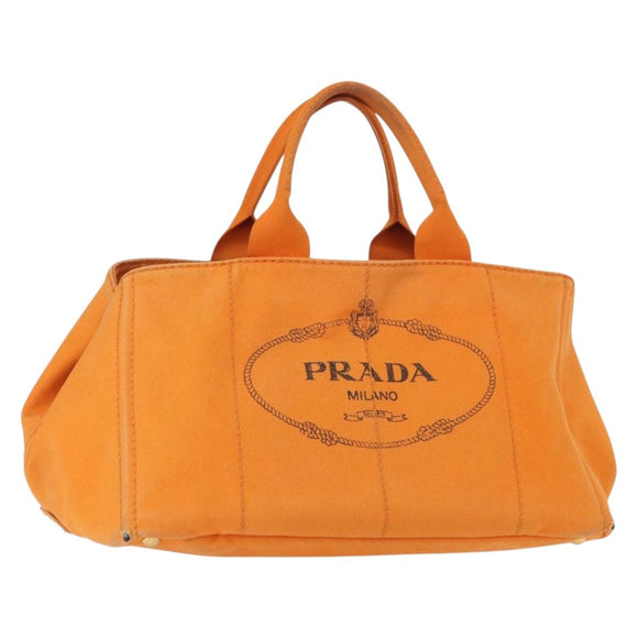PRADA Canapa GM Hand Bag Canvas Orange Auth ti3548