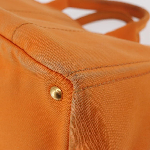 PRADA Canapa GM Hand Bag Canvas Orange Auth ti3548