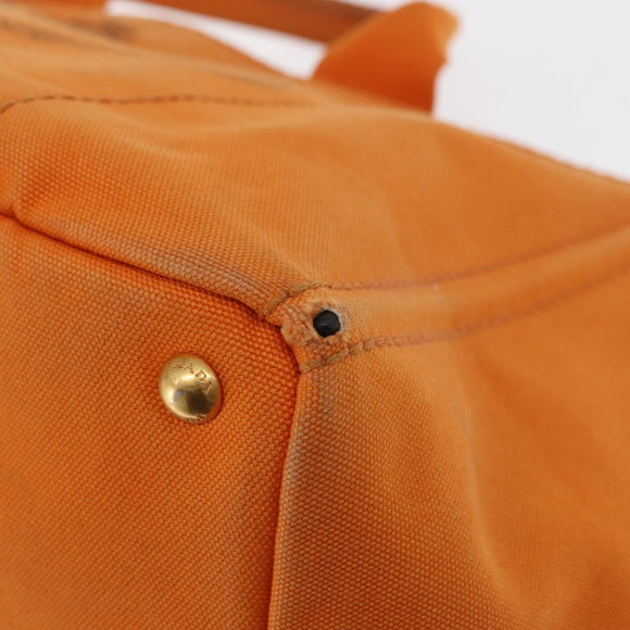PRADA Canapa GM Hand Bag Canvas Orange Auth ti3548