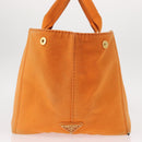 PRADA Canapa GM Hand Bag Canvas Orange Auth ti3548-4