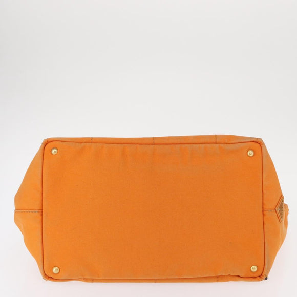 PRADA Canapa GM Hand Bag Canvas Orange Auth ti3548
