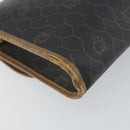 Christian Dior Honeycomb Canvas Chain Shoulder Bag PVC Black Gold Auth ti3549-13