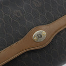 Christian Dior Honeycomb Canvas Chain Shoulder Bag PVC Black Gold Auth ti3549-14