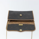 Christian Dior Honeycomb Canvas Chain Shoulder Bag PVC Black Gold Auth ti3549-15