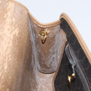 Christian Dior Honeycomb Canvas Chain Shoulder Bag PVC Black Gold Auth ti3549-19