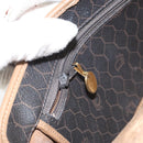 Christian Dior Honeycomb Canvas Chain Shoulder Bag PVC Black Gold Auth ti3549-21