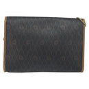 Christian Dior Honeycomb Canvas Chain Shoulder Bag PVC Black Gold Auth ti3549-3