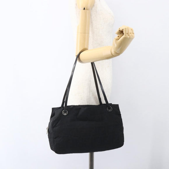 FENDI Zucca Canvas Tote Bag Black Auth ti3550