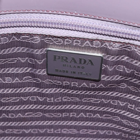 PRADA Hand Bag Patent leather Purple Silver Auth ti3551