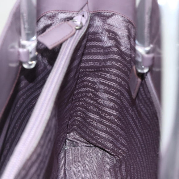 PRADA Hand Bag Patent leather Purple Silver Auth ti3551