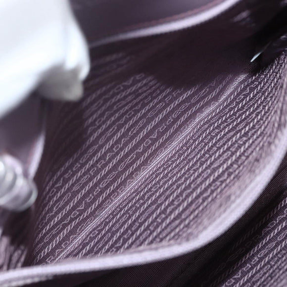 PRADA Hand Bag Patent leather Purple Silver Auth ti3551