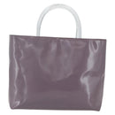 PRADA Hand Bag Patent leather Purple Silver Auth ti3551-13