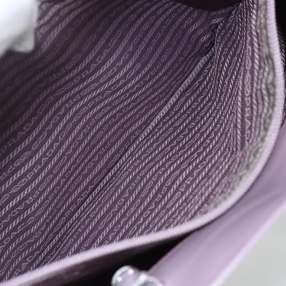 PRADA Hand Bag Patent leather Purple Silver Auth ti3551