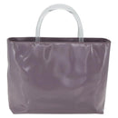 PRADA Hand Bag Patent leather Purple Silver Auth ti3551-2