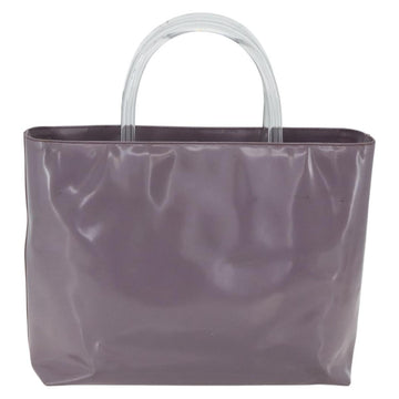 PRADA Hand Bag Patent leather Purple Silver Auth ti3551 - 0
