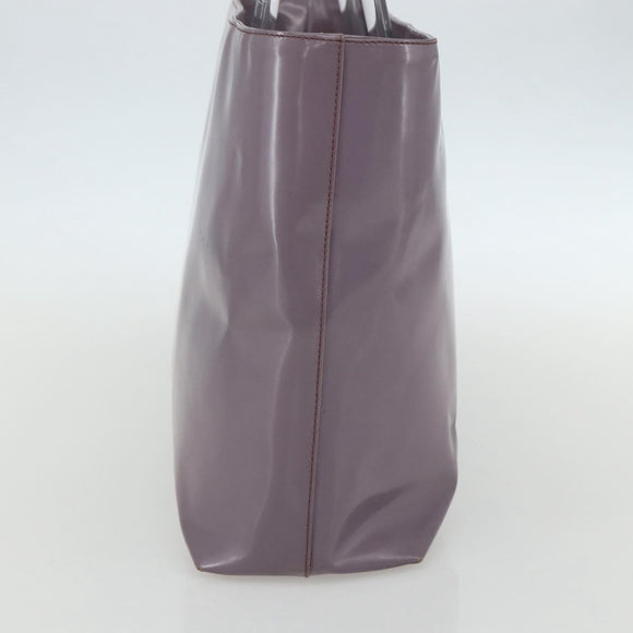 PRADA Hand Bag Patent leather Purple Silver Auth ti3551
