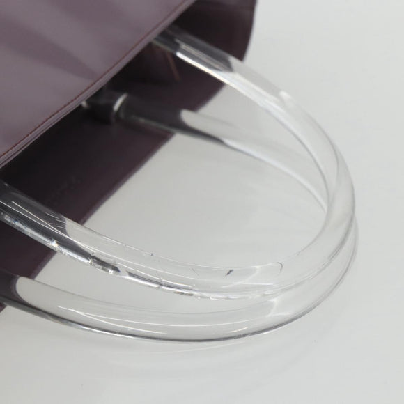 PRADA Hand Bag Patent leather Purple Silver Auth ti3551