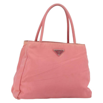 PRADA Hand Bag Nylon Pink Silver Auth ti3552