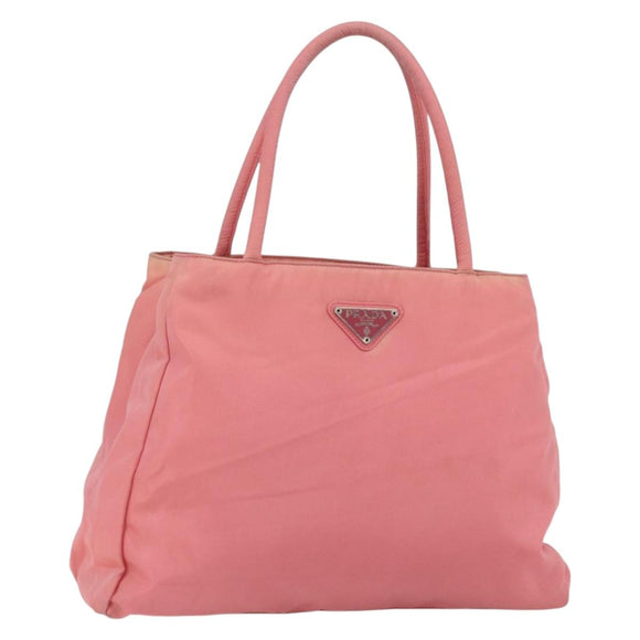 PRADA Hand Bag Nylon Pink Silver Auth ti3552