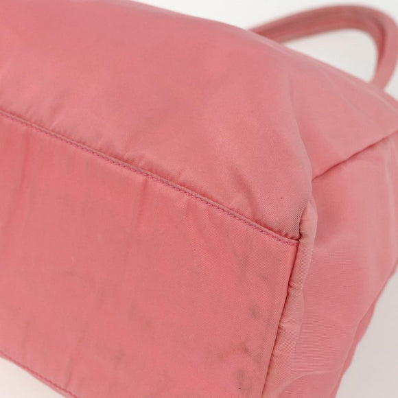 PRADA Hand Bag Nylon Pink Silver Auth ti3552