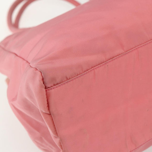PRADA Hand Bag Nylon Pink Silver Auth ti3552
