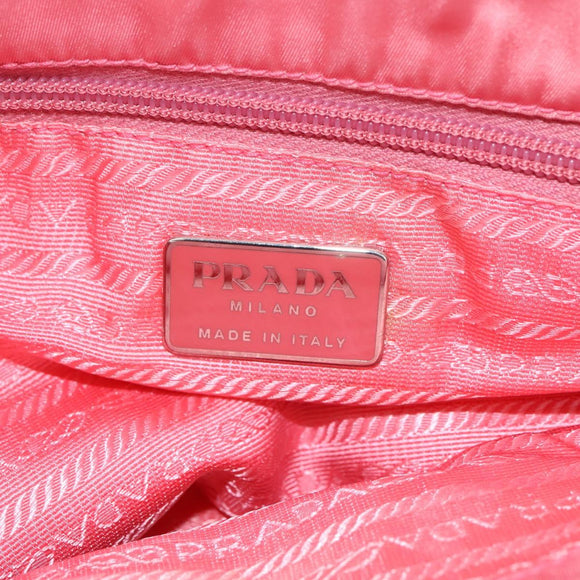 PRADA Hand Bag Nylon Pink Silver Auth ti3552