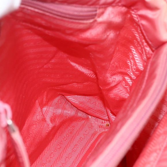 PRADA Hand Bag Nylon Pink Silver Auth ti3552