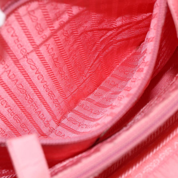 PRADA Hand Bag Nylon Pink Silver Auth ti3552