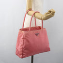 PRADA Hand Bag Nylon Pink Silver Auth ti3552-24