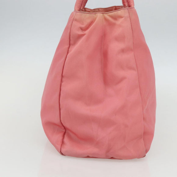 PRADA Hand Bag Nylon Pink Silver Auth ti3552