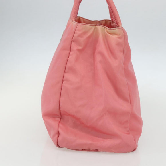 PRADA Hand Bag Nylon Pink Silver Auth ti3552