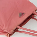 PRADA Hand Bag Nylon Pink Silver Auth ti3552-6