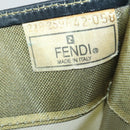 FENDI mesh Tote Bag Nylon Leather Khaki Gold Auth ti3553-12